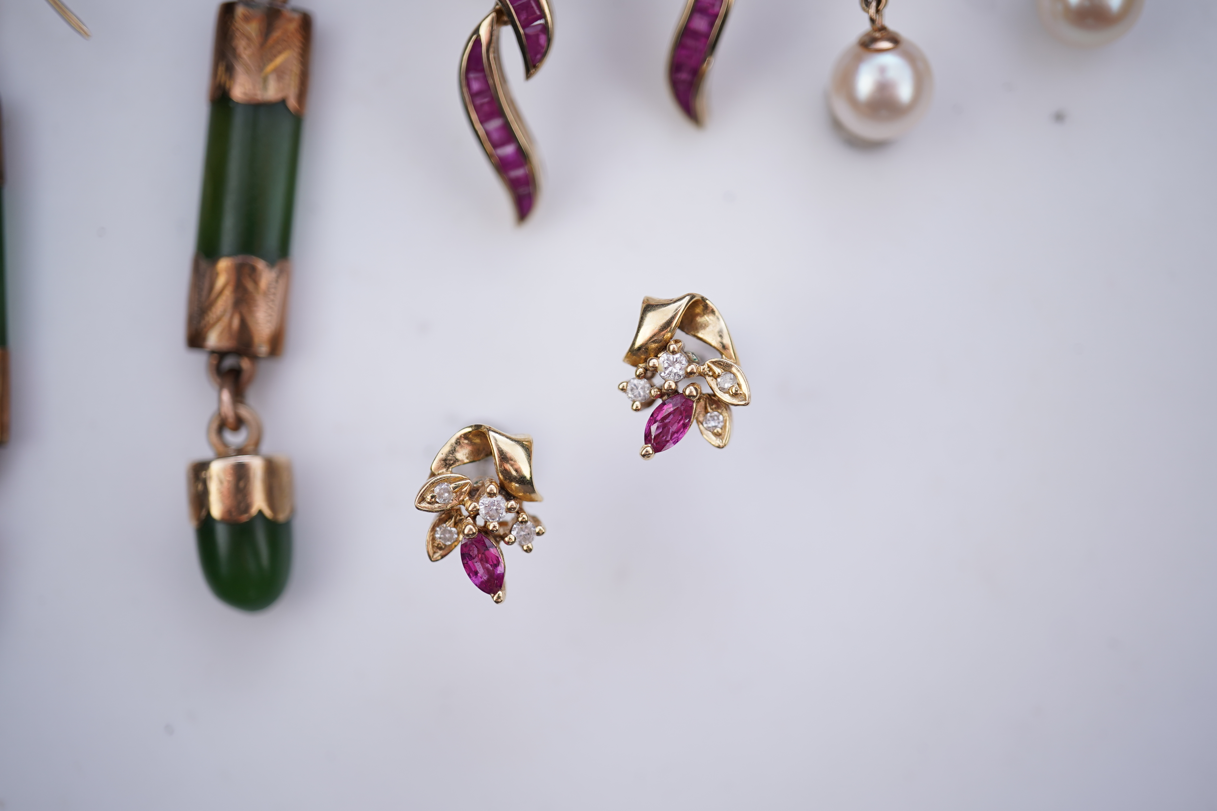 A collection of earrings